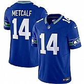 Men's Seattle Seahawks #14 D.K. Metcalf Royal 2023 F.U.S.E. Vapor Limited Throwback Stitched Jersey,baseball caps,new era cap wholesale,wholesale hats